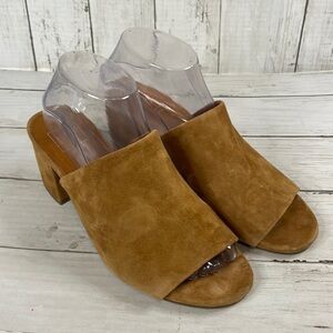 Gap Butterscotch Suede Block Heel Mules